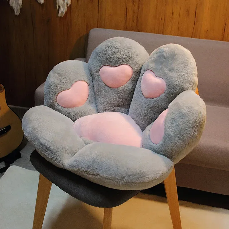 1pc 2 Sizes Soft Paw Pillow Animal Seat Cushion Stuffed Plush Sofa Indoor Floor Home Chair Decor Winter Children Girls Gift