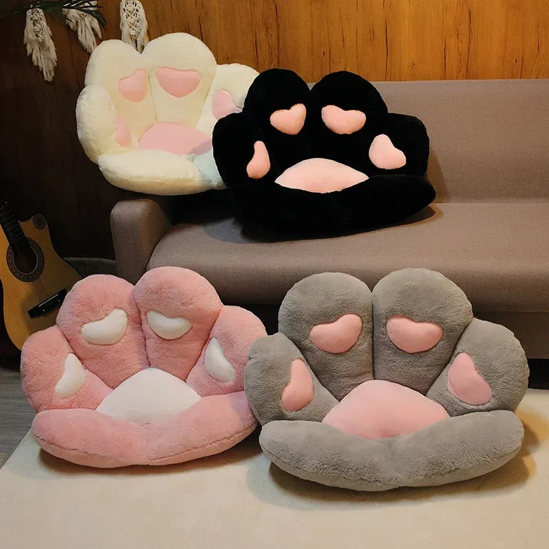 1pc 2 Sizes Soft Paw Pillow Animal Seat Cushion Stuffed Plush Sofa Indoor Floor Home Chair Decor Winter Children Girls Gift