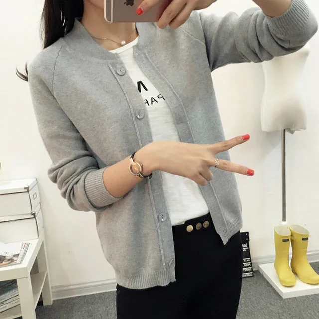 2021 Spring Autumn 9 Color Wool Sweater V Neck Can Not Buckle Cardigan Fashion Wild Female Small Sha