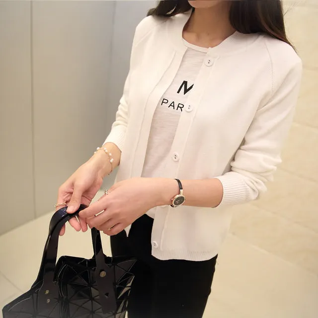 2021 Spring Autumn 9 Color Wool Sweater V Neck Can Not Buckle Cardigan Fashion Wild Female Small Sha