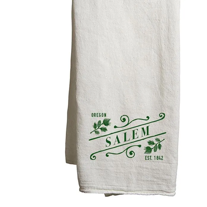 22" x 38" Flour Sack White Tea Towels Printed with a Customizable WINTER & FALL SLANT COLLECTION Design