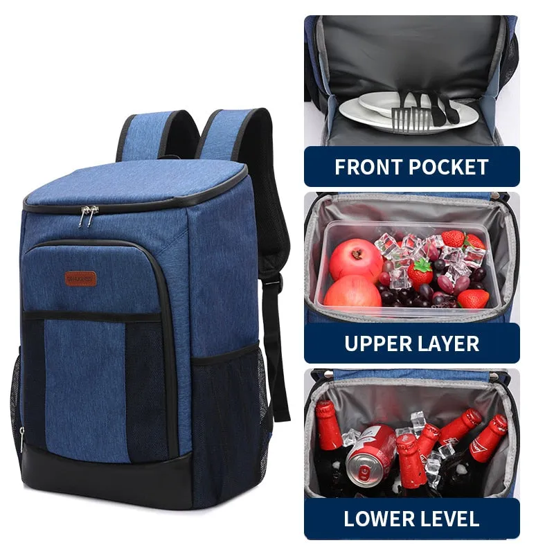 30L Thermal Cooler Backpack With Side Pockets