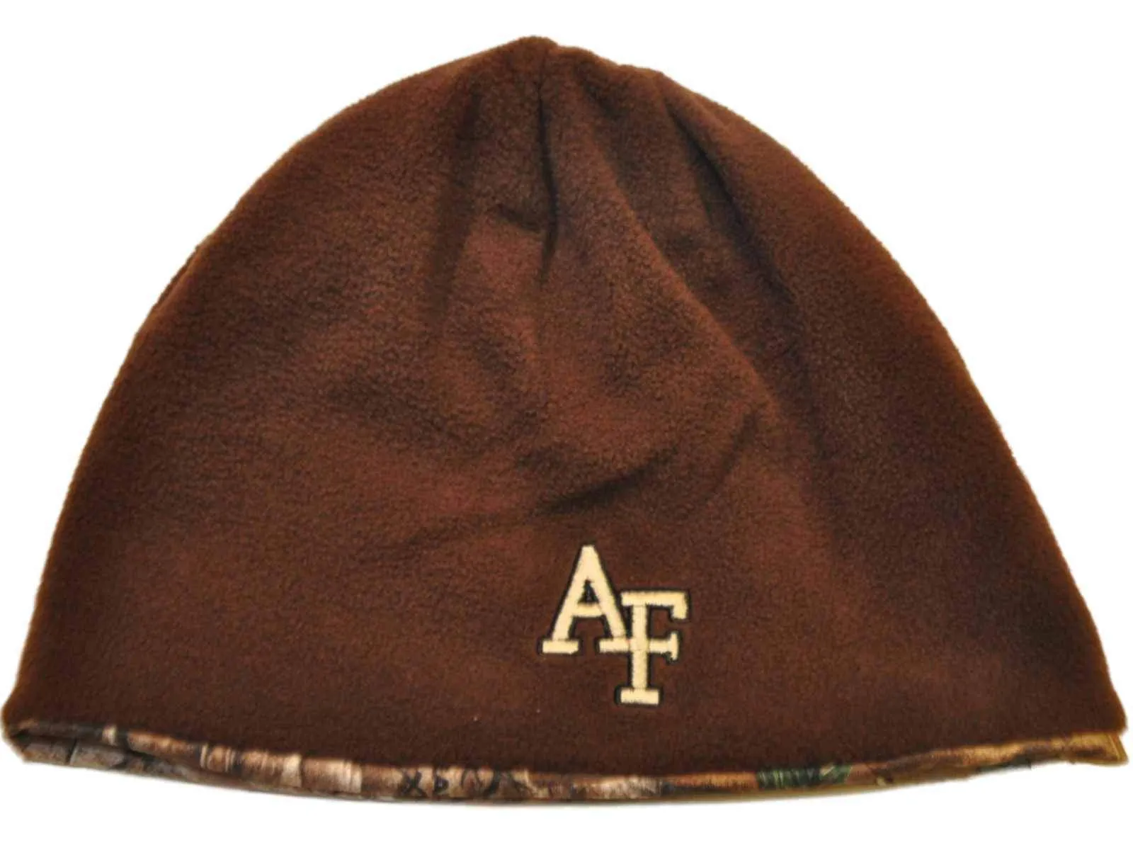 Air Force Falcons TOW Camo Brown Trap 1 Reversible Knit Winter Beanie Hat Cap