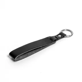 All Black Leather Keychain