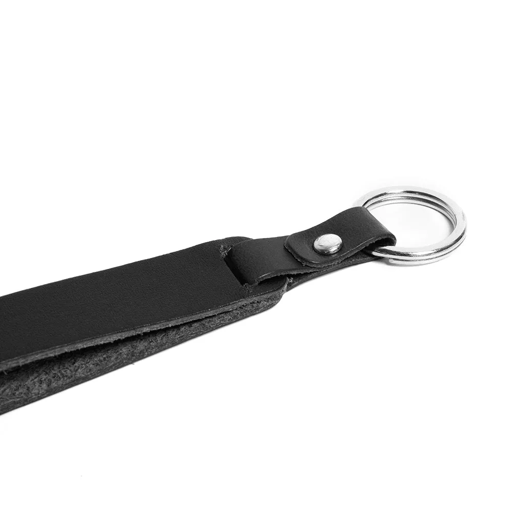 All Black Leather Keychain