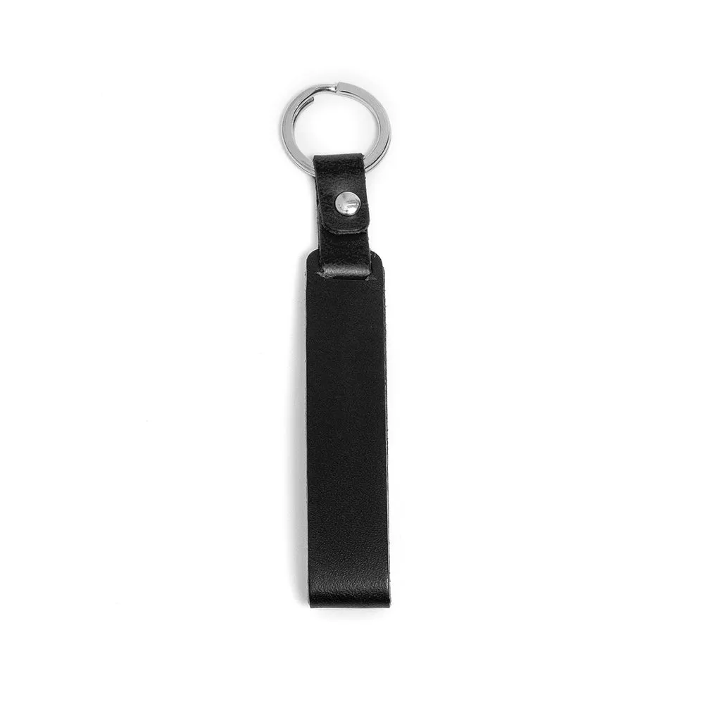 All Black Leather Keychain