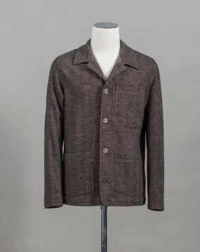 Altea Wool & Cotton Herringbone Jacket / Brown