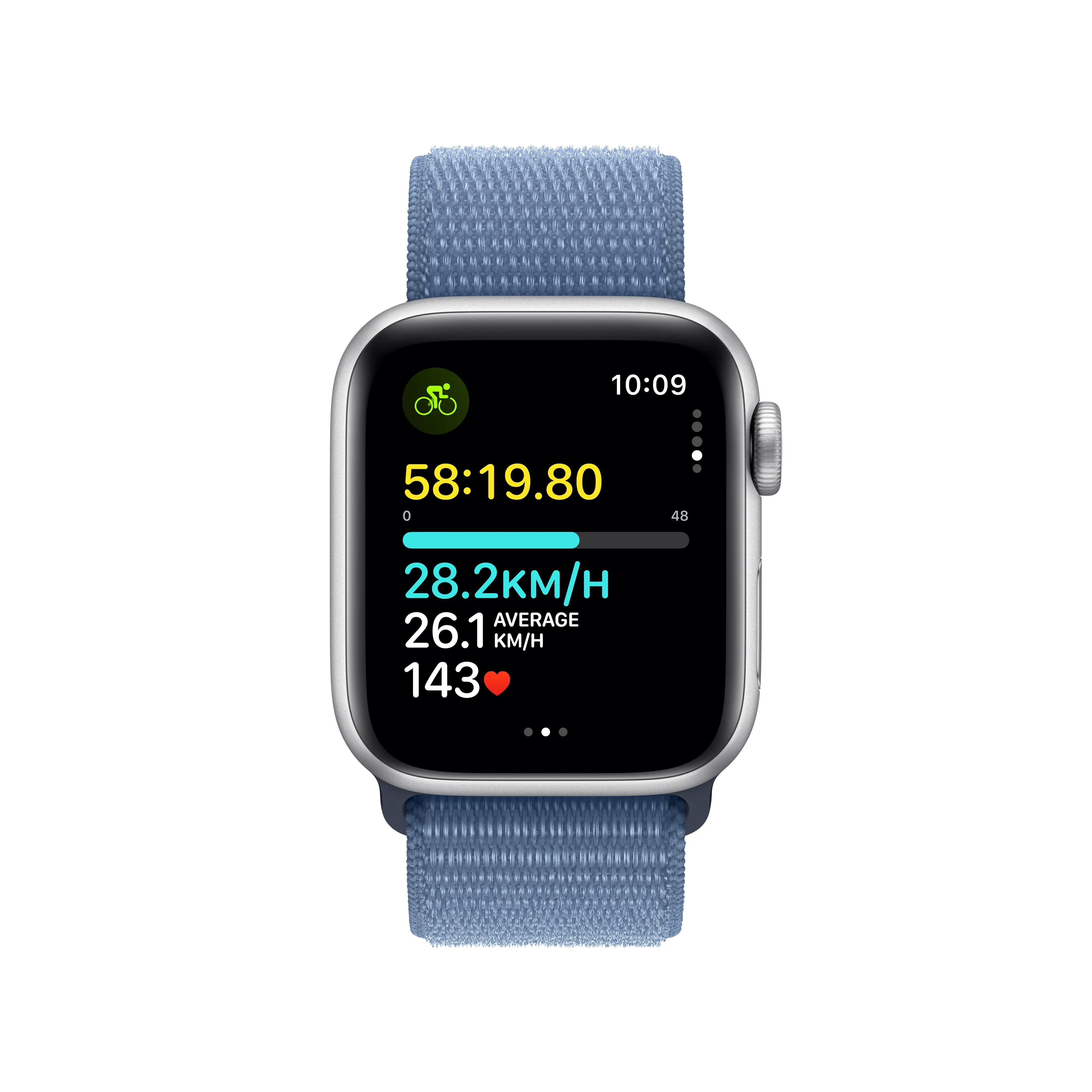 Apple Watch SE GPS   Cellular 40mm Silver Aluminium Case with Winter Blue Sport Loop