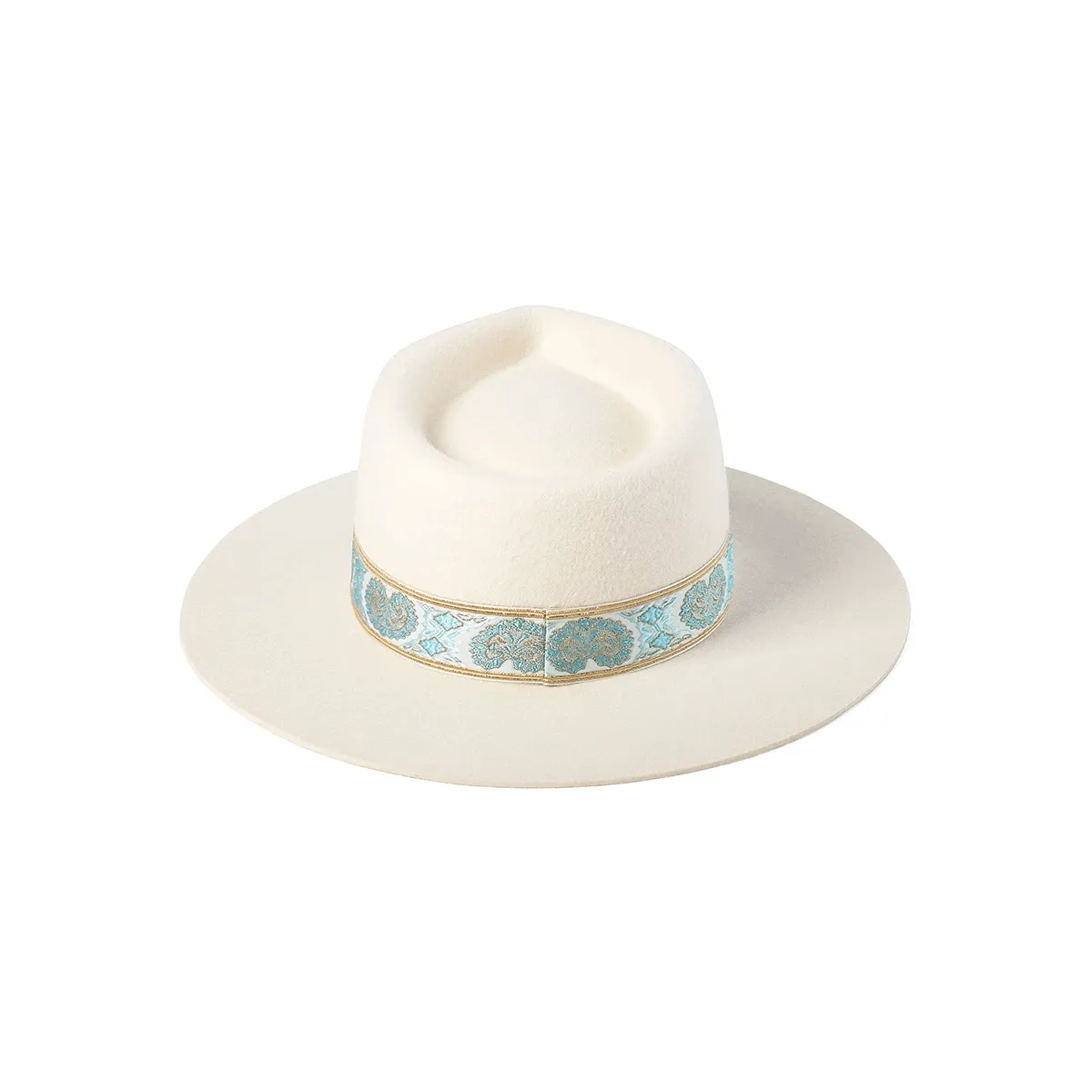 Aqua Beverly Wool Fedora Hat