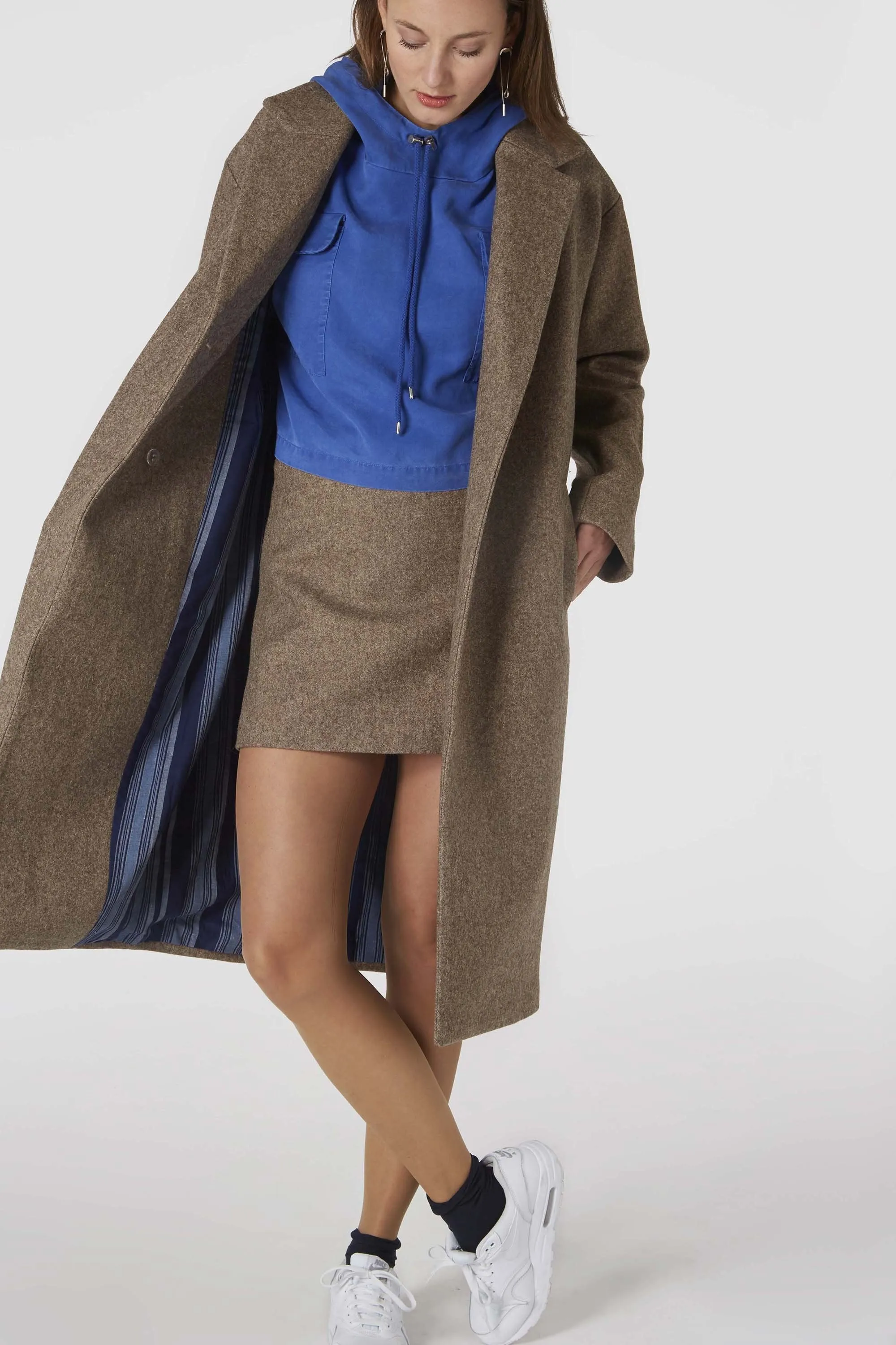 ariadne long coat brown meele <br> by Kings Of Indigo