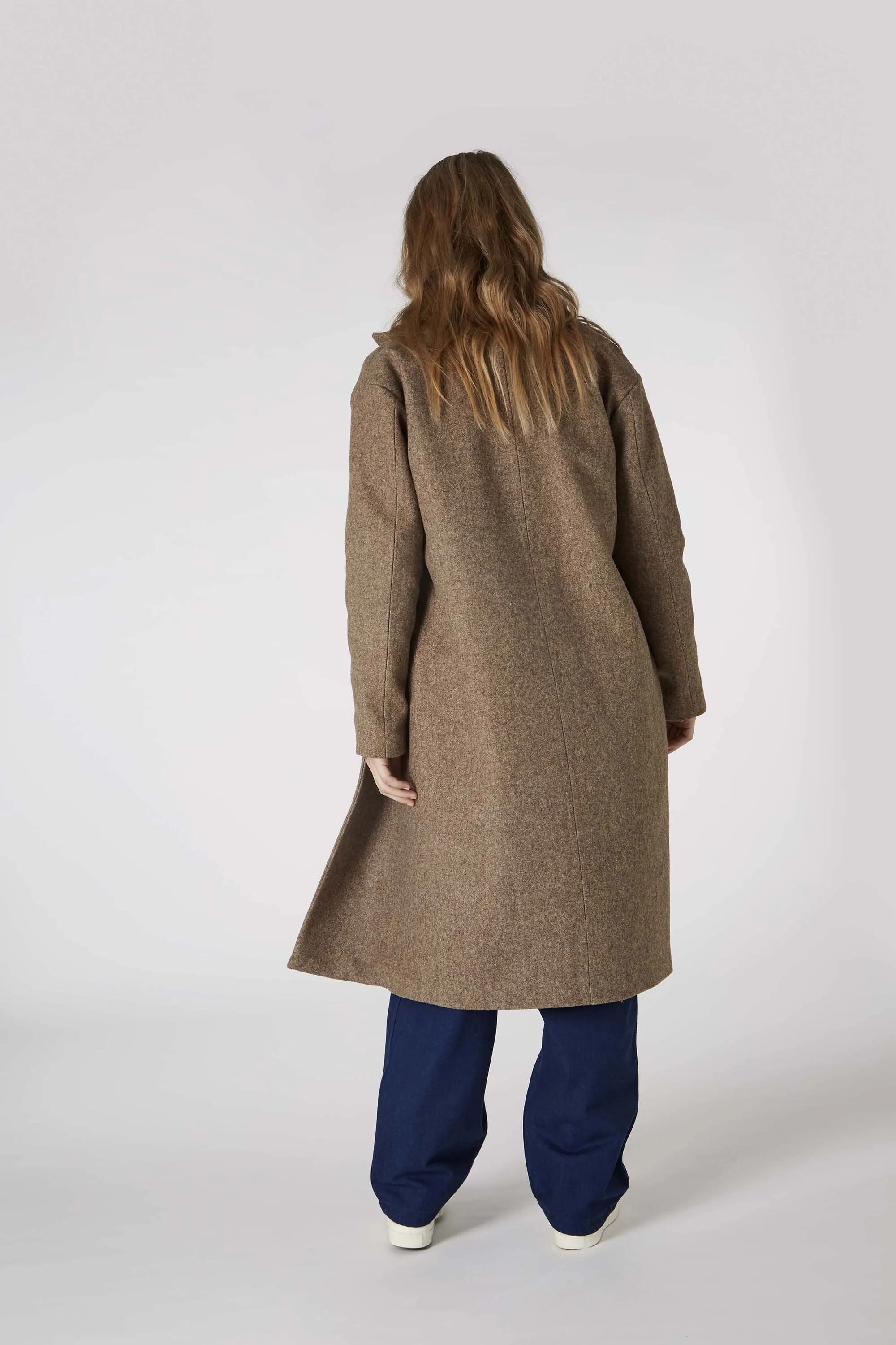 ariadne long coat brown meele <br> by Kings Of Indigo