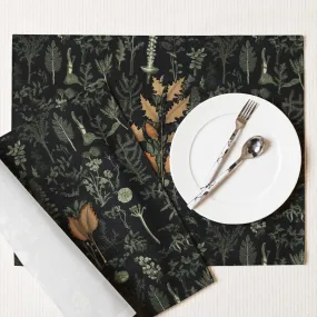 Autumn Memoir Placemat Set of 4 - Witchy Dinner Placemats - Dark Academia Botanical  Goth Table Setup - Gothic Christmas Gifts