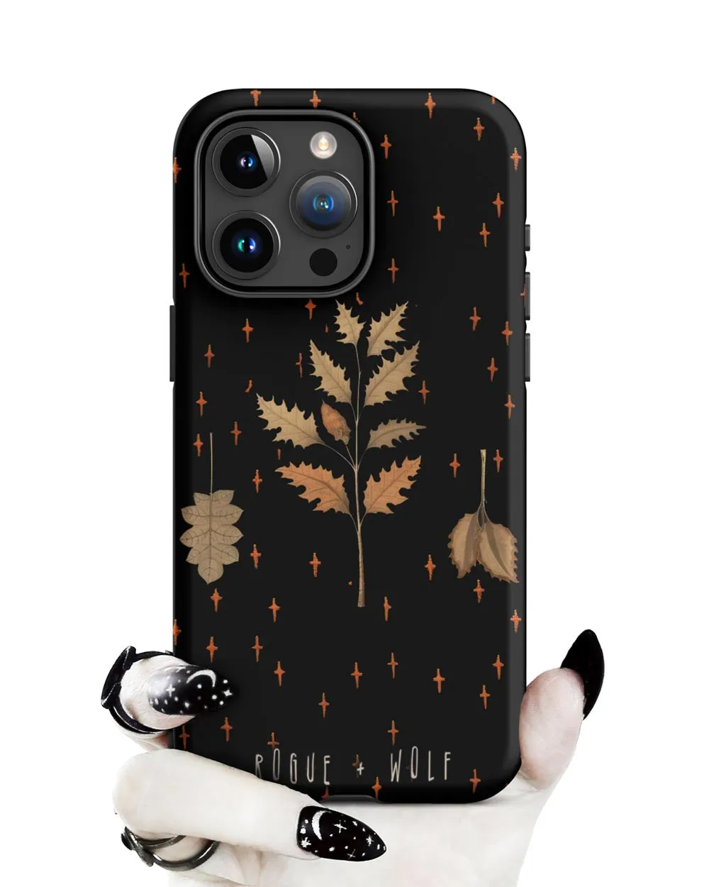 Autumn Memoir Tough Phone Case for iPhone - Dark Academia Anti-Scratch Shockproof Botanical Cover, Witchy Goth Accessories, Christmas Gifts