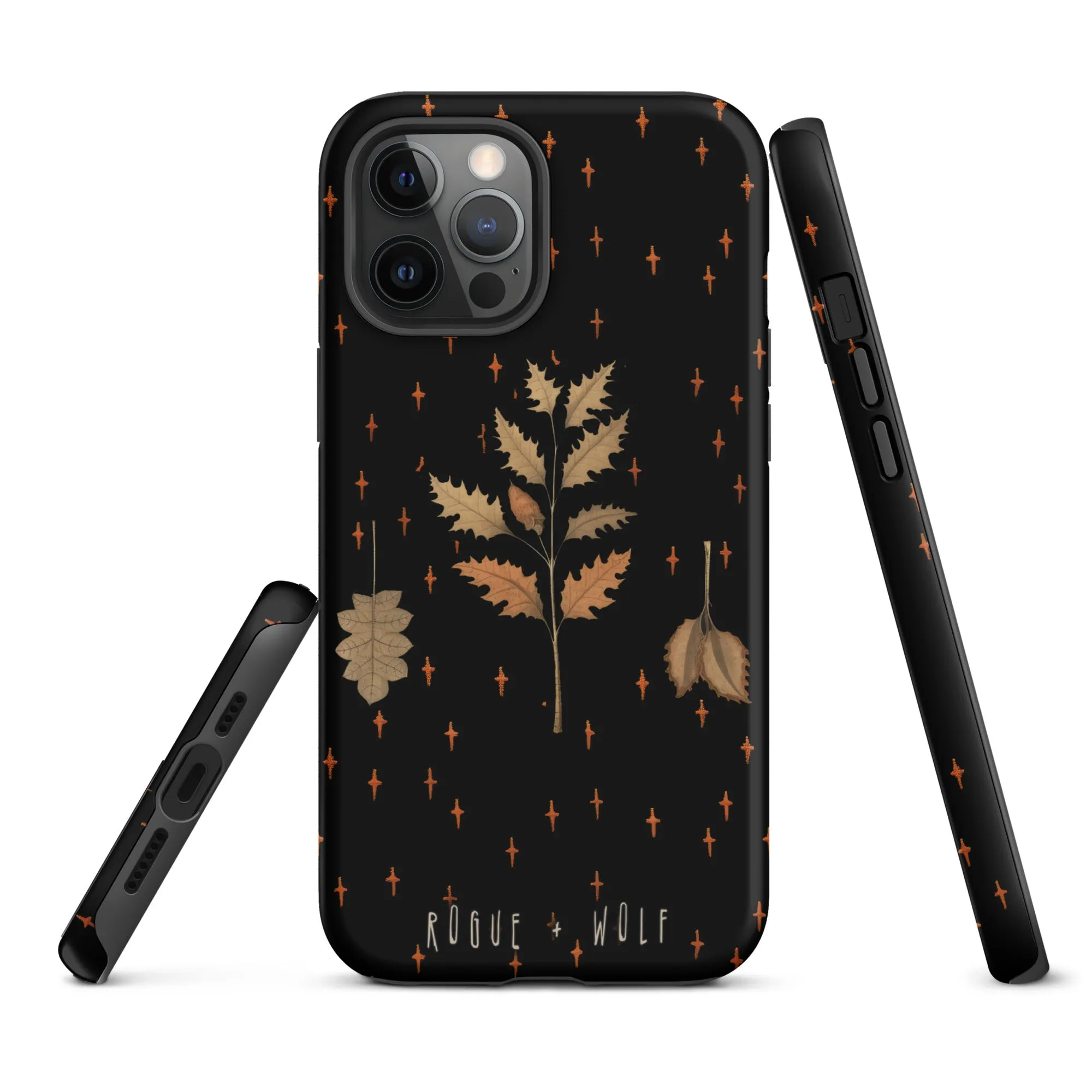 Autumn Memoir Tough Phone Case for iPhone - Dark Academia Anti-Scratch Shockproof Botanical Cover, Witchy Goth Accessories, Christmas Gifts