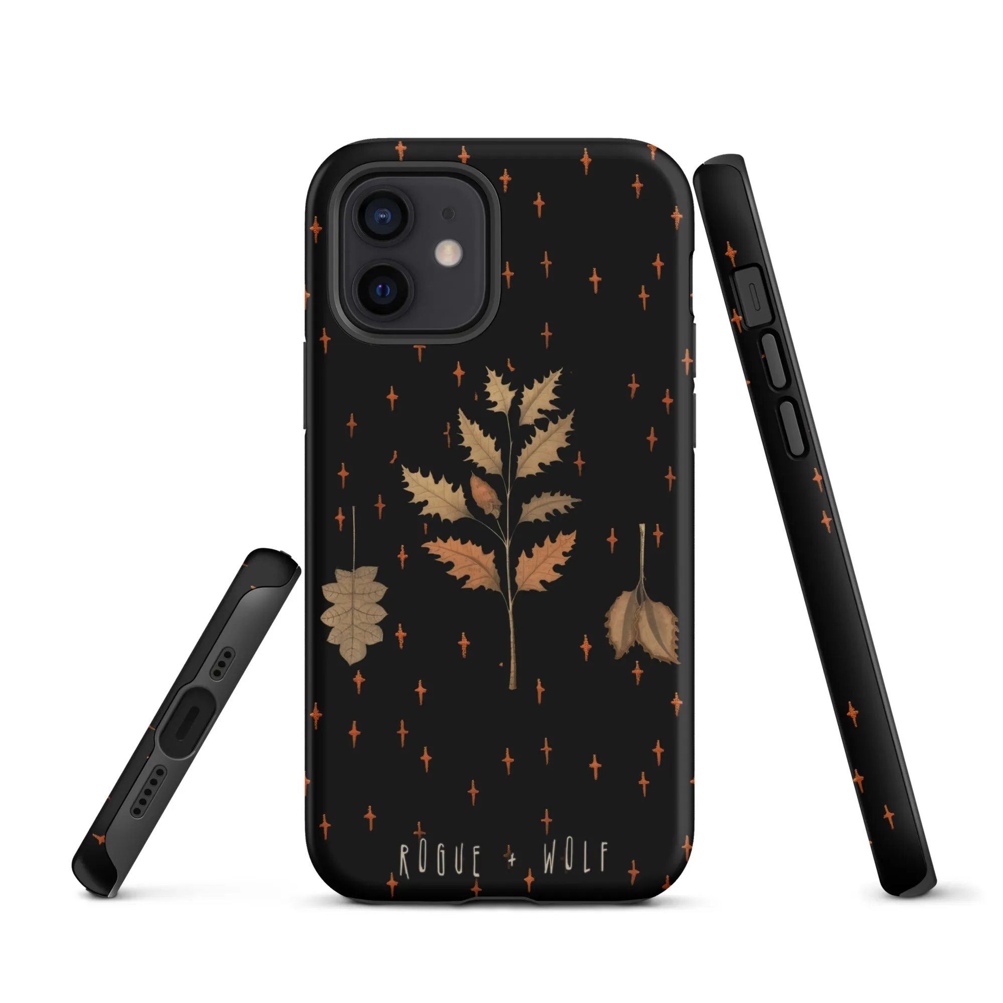 Autumn Memoir Tough Phone Case for iPhone - Dark Academia Anti-Scratch Shockproof Botanical Cover, Witchy Goth Accessories, Christmas Gifts