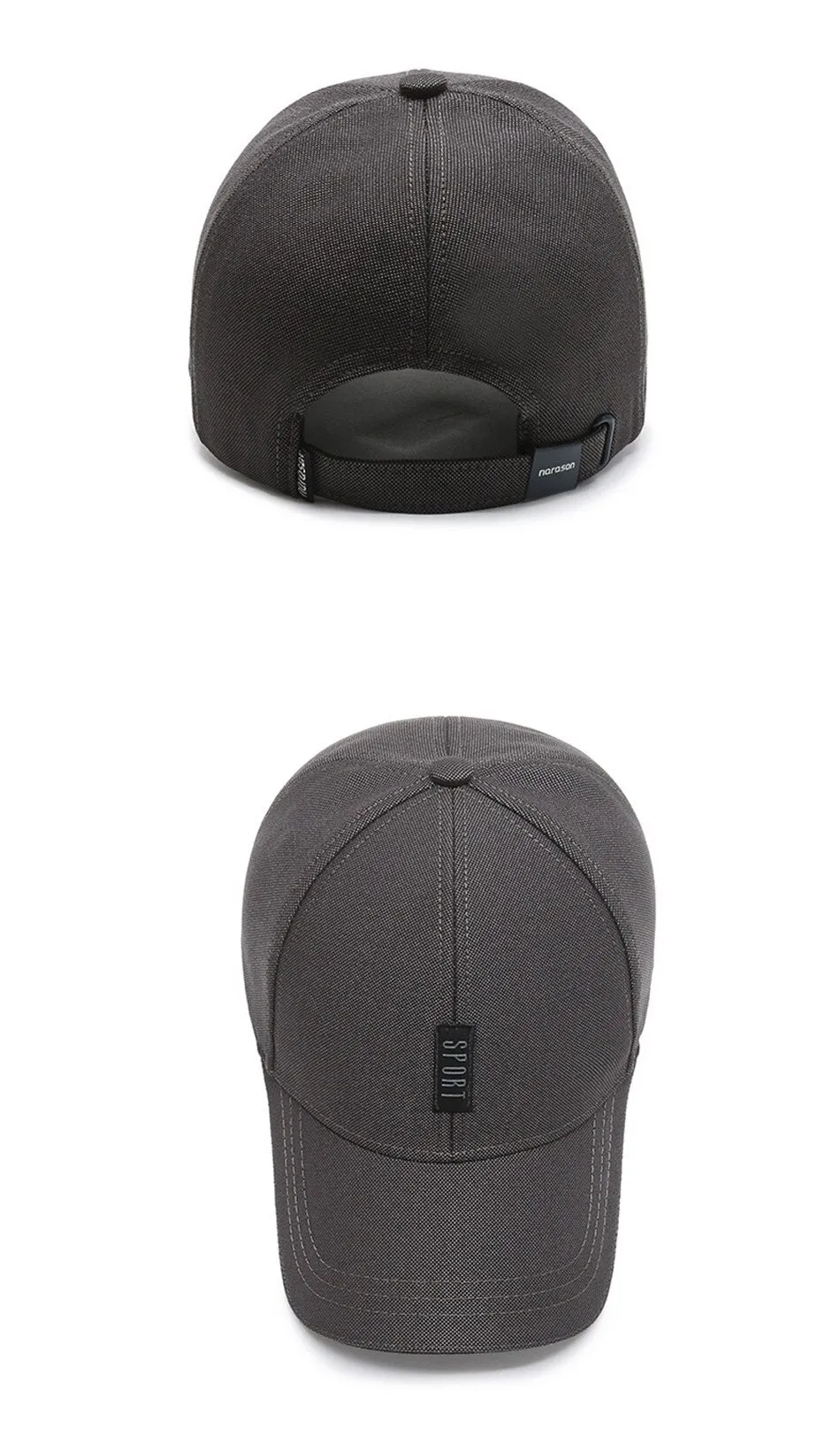 Autumn Middle-aged Unisex Cotton Black Gray Outdoor Sports Baseball Cap