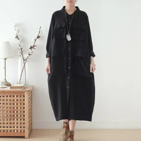 BABAKUD Autumn Loose Large Size Long Sleeve Shirt Dress