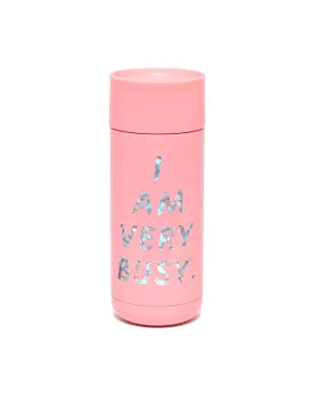 Ban.do - Stainless Steel Thermal Mug in I am Very Busy Pink/Holographic