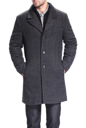 BGSD Men Derek Herringbone Wool Blend Bibbed Walking Coat