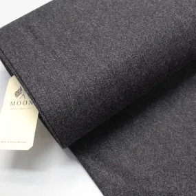 Black Dressmaking Wool Herringbone - Charcoal