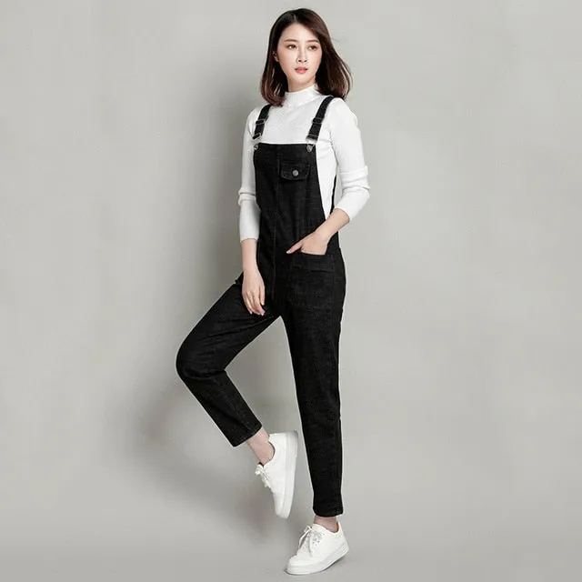 BOoDinerinle Plus Size 8XL Women's Denim Overalls Women Autumn 2019 Fashion Black Wide Leg Pants Women's Loose Casual Jumpsuit