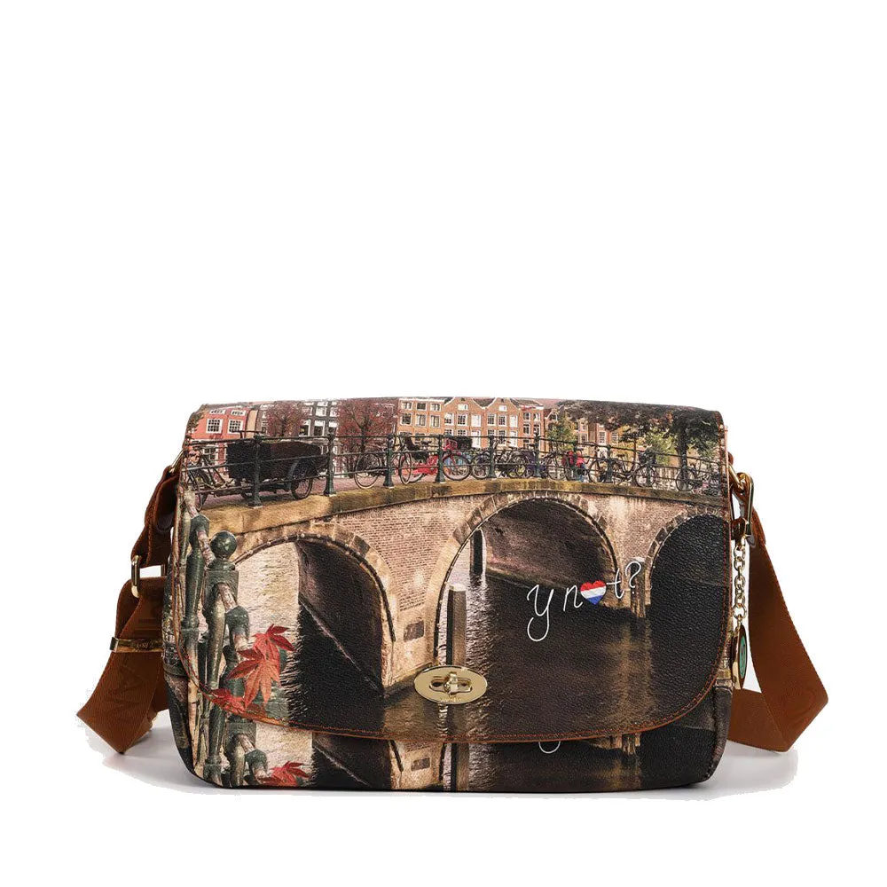 Borsa Donna a Tracolla Y NOT YES-631 Stampa Autumn River