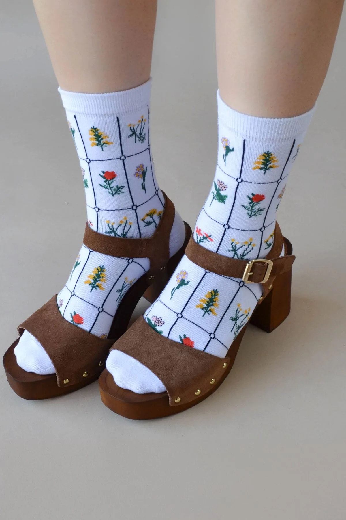 Botanical Grid Socks