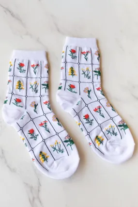 Botanical Grid Socks