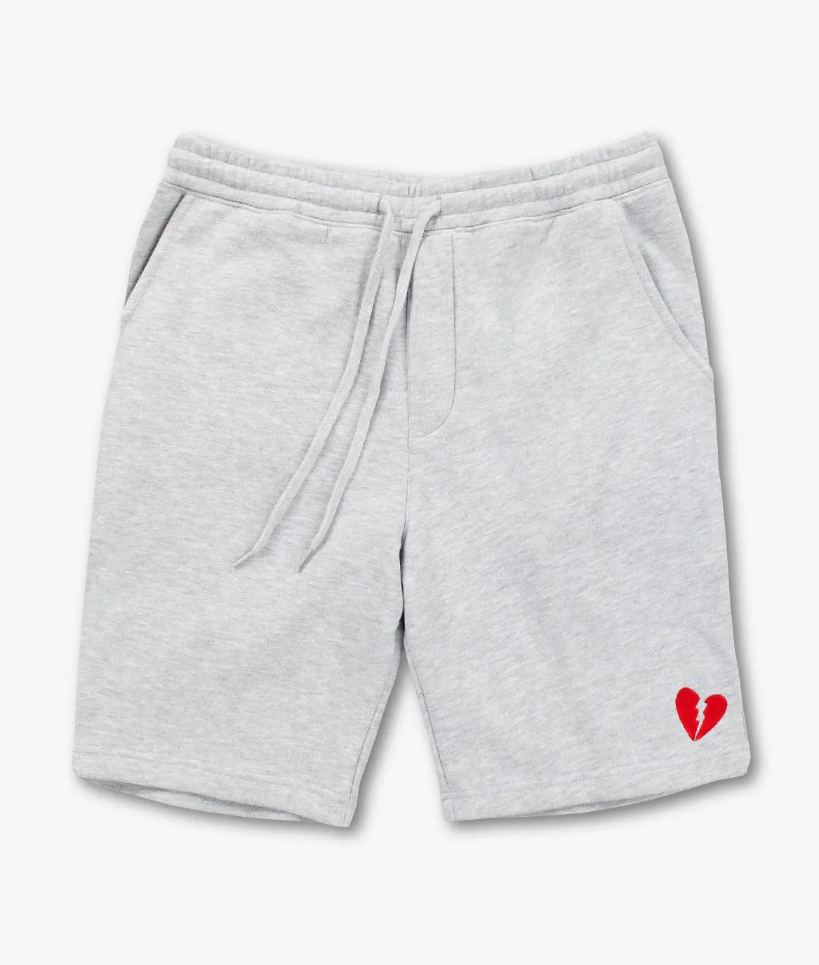 Broken Heart Embroidered Unisex Fleece Shorts