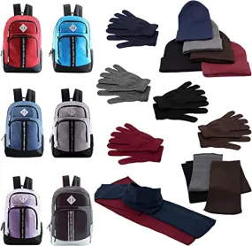 Bulk Case of 12 Backpacks and 12 Winter Item Sets - Wholesale Care Package - Emergencies, Homeless, Charity