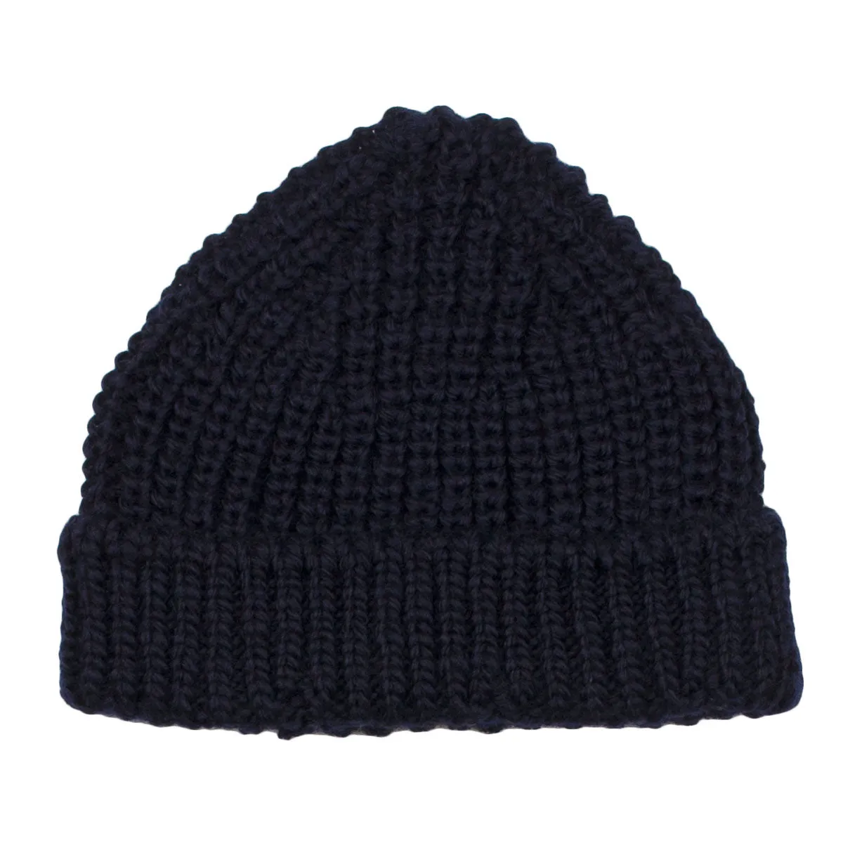 cableami - British Wool Short Beanie - Navy