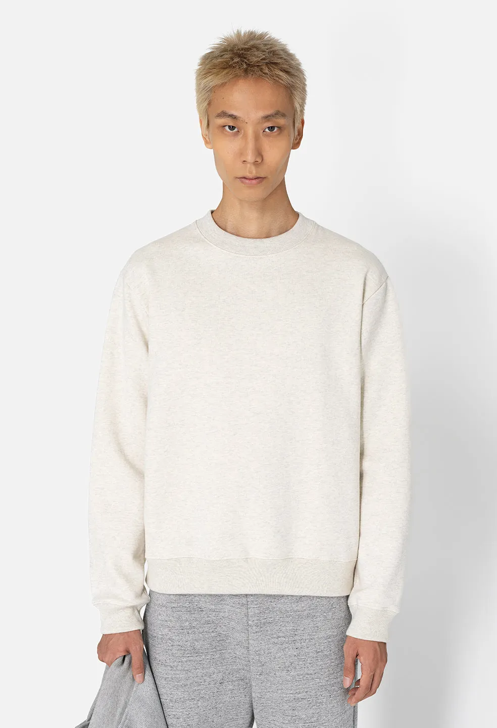 Cashmere Fleece Crew / Heather Ash