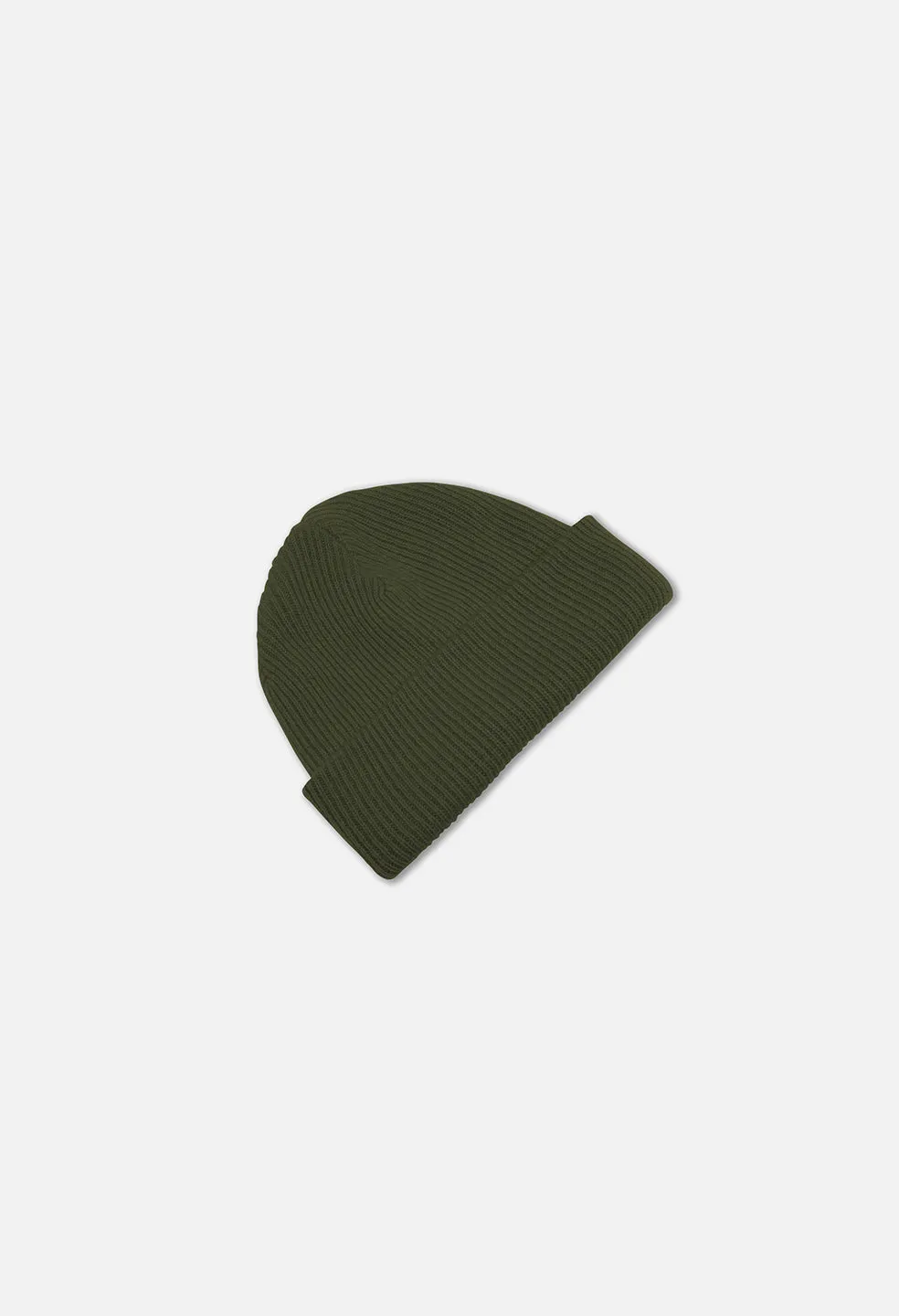 Cashmere Wool Rib Beanie / Olive