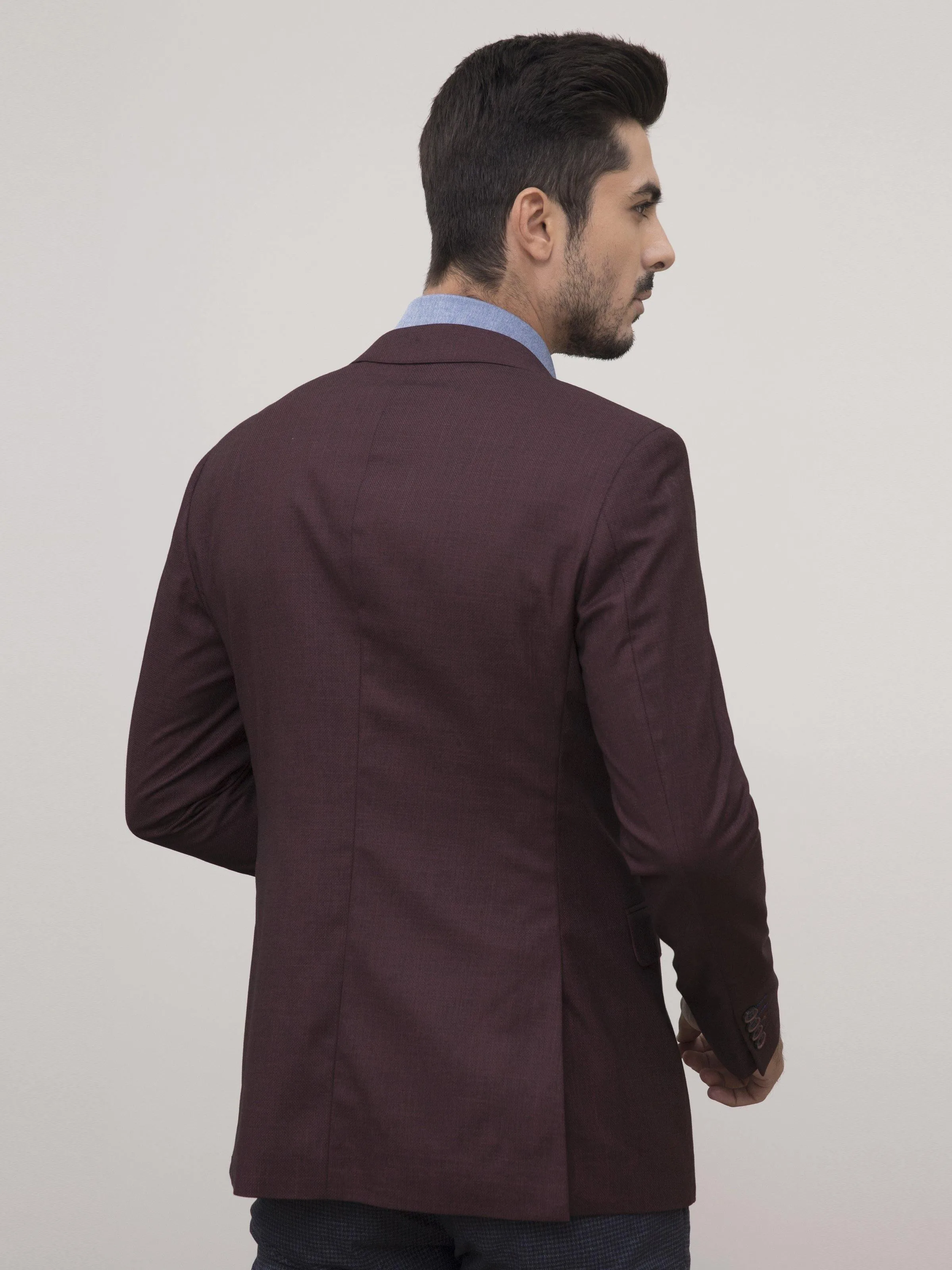 CASUAL COAT SLIM FIT MAROON BLACK