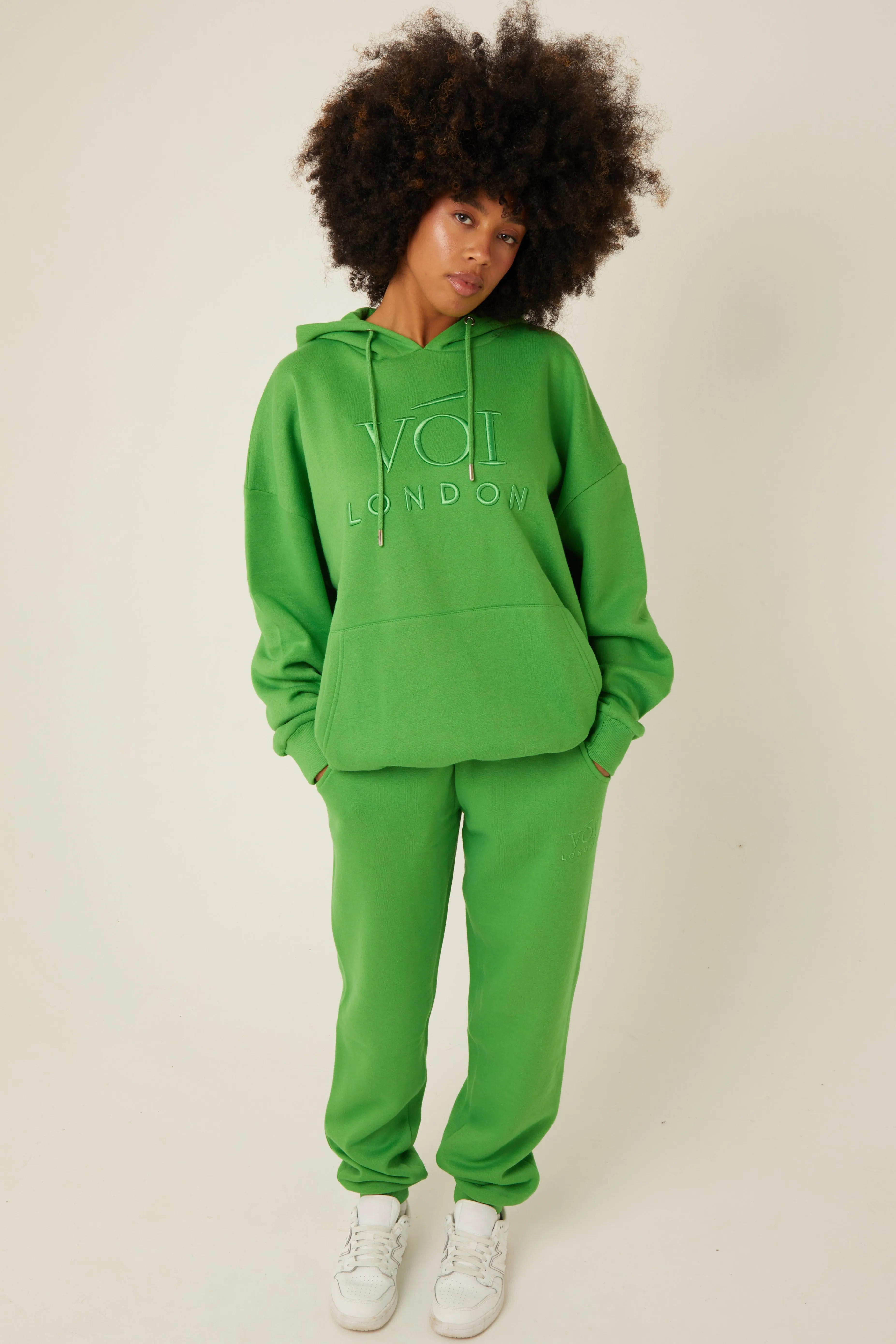 Chelsea Oversized Fleece Tracksuit - Lime Green