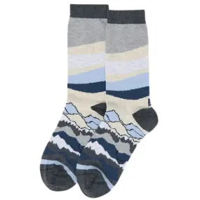 Crew Socks - Landscape Blue