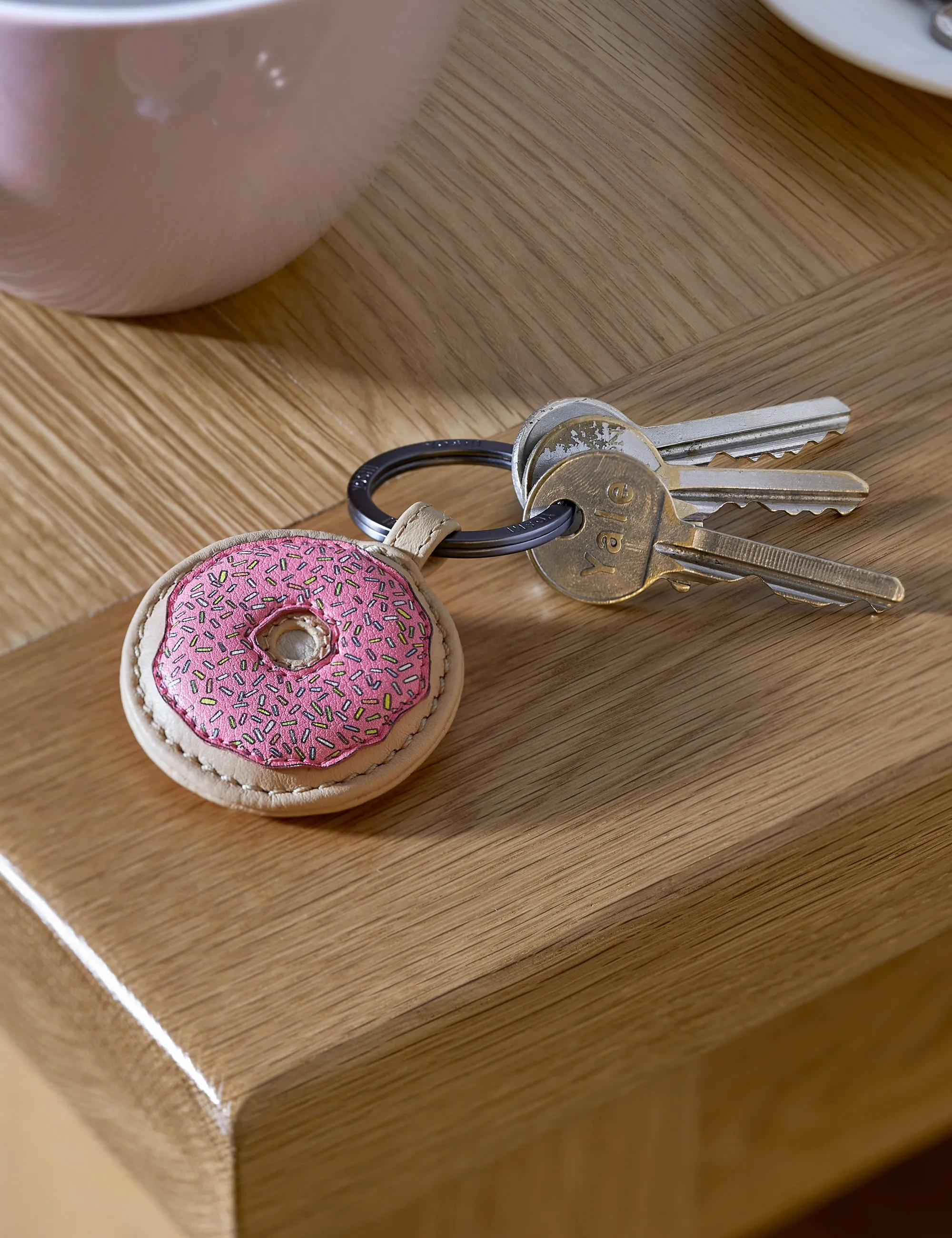 Donut Leather Keyring