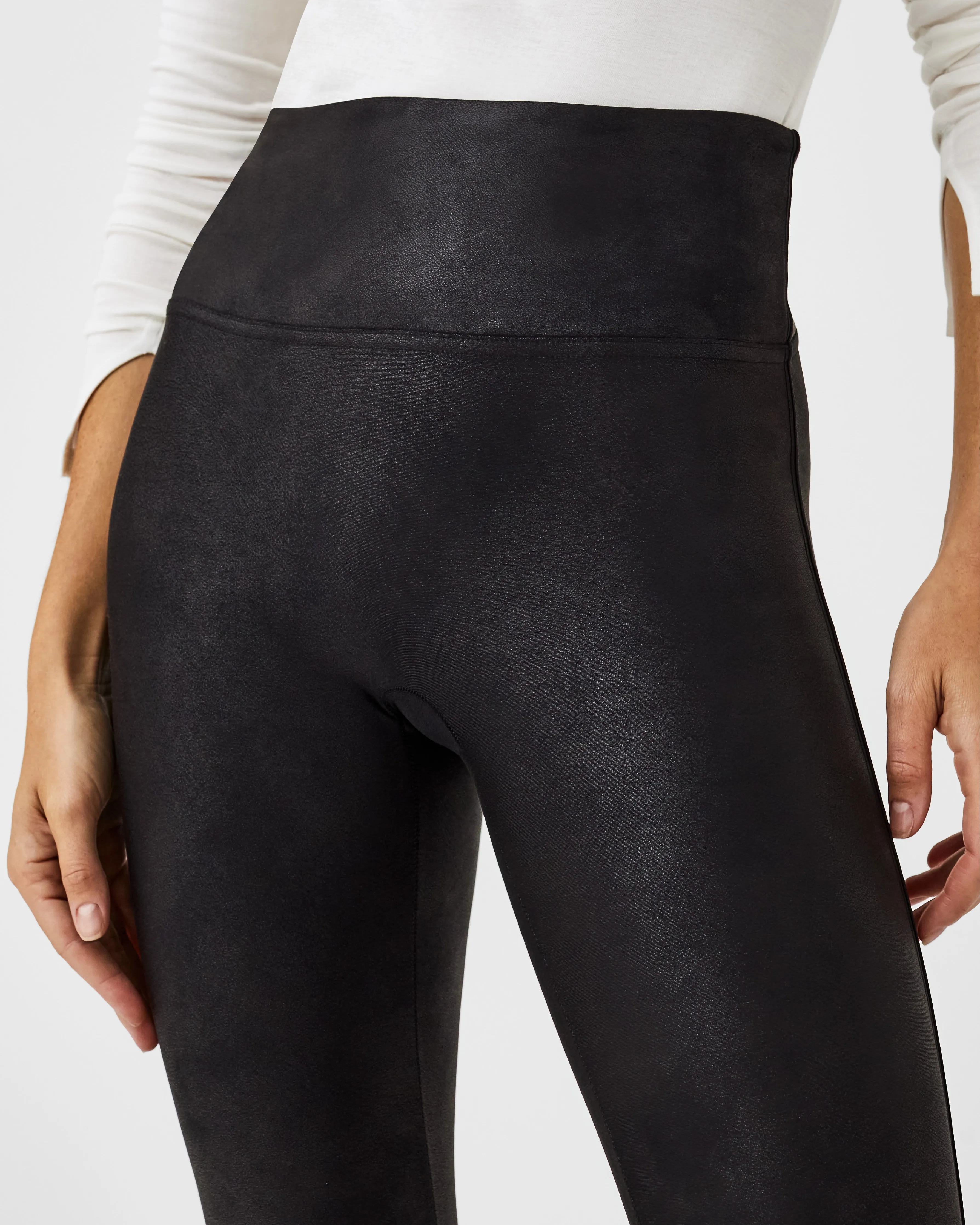 Faux Leather Fleece-Lined Leggings