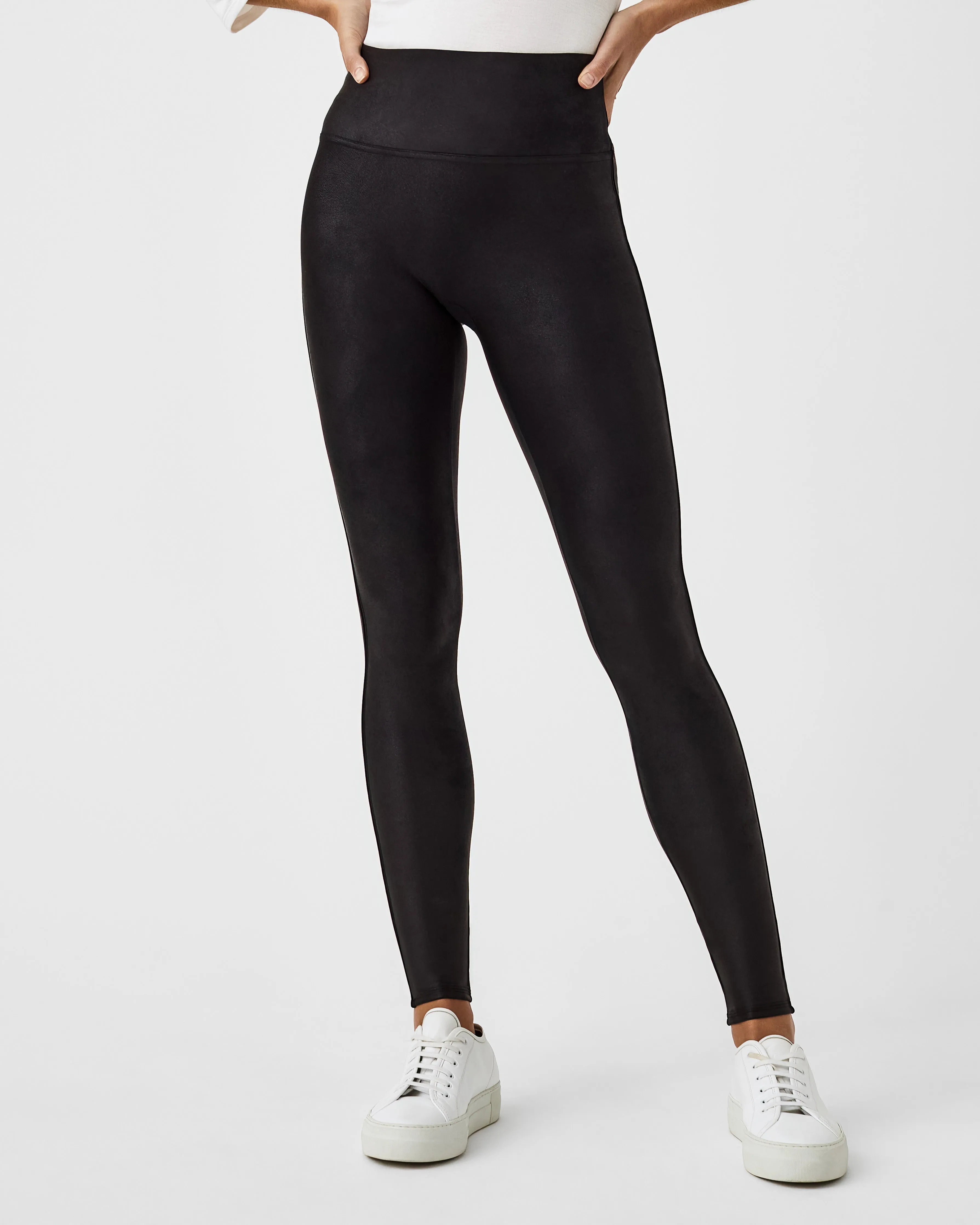 Faux Leather Fleece-Lined Leggings