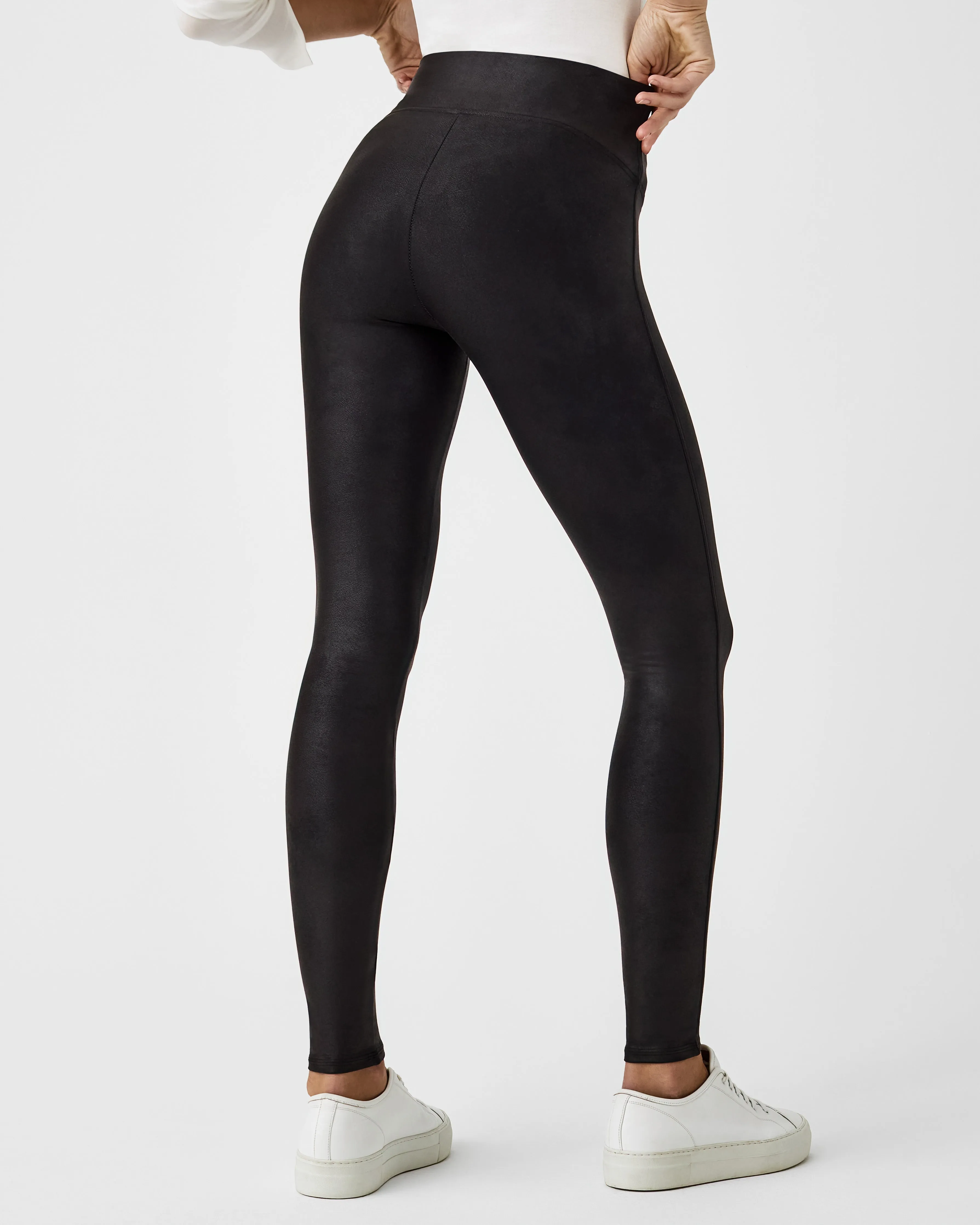 Faux Leather Fleece-Lined Leggings