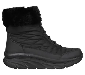 Ghete sport, dama, SKECHERS WATER REPELLENT D'Lux Walker Winter, 167388-BBK negru, textil