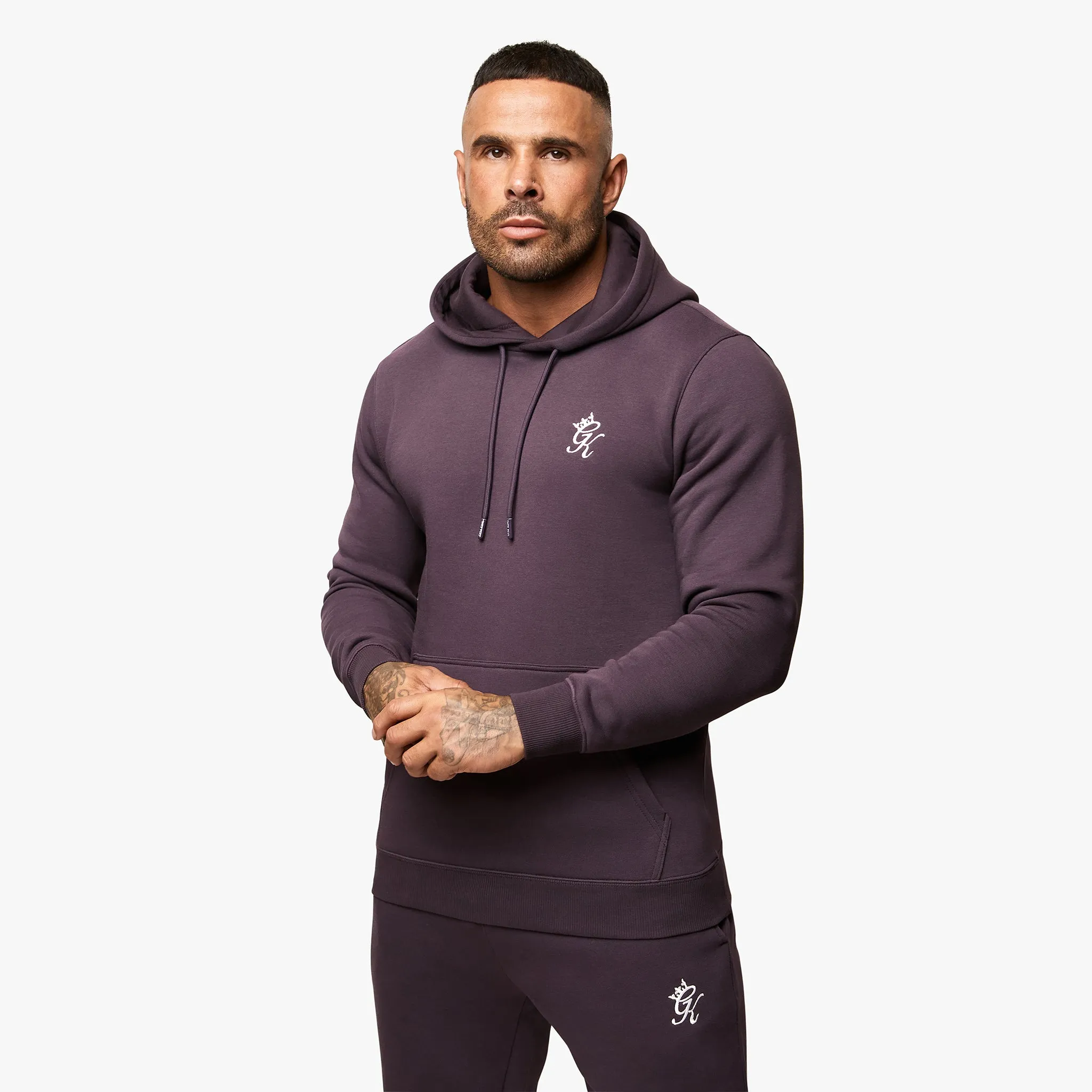 Gym King Fundamental Fleece Hood - Plum