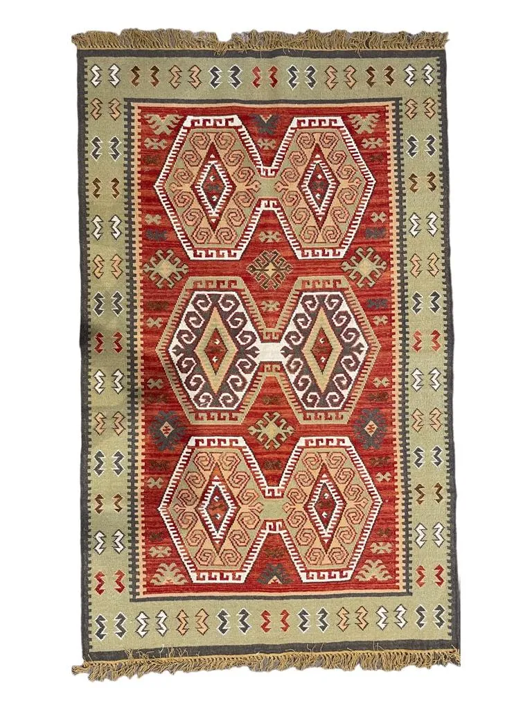 Hand Knotted Wool & Cotton  RUG 8