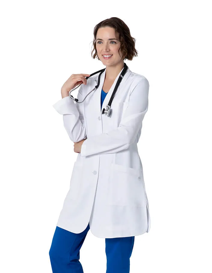 Healing Hands Womenss Mid-Length Three Pocket Fiona Lab Coat