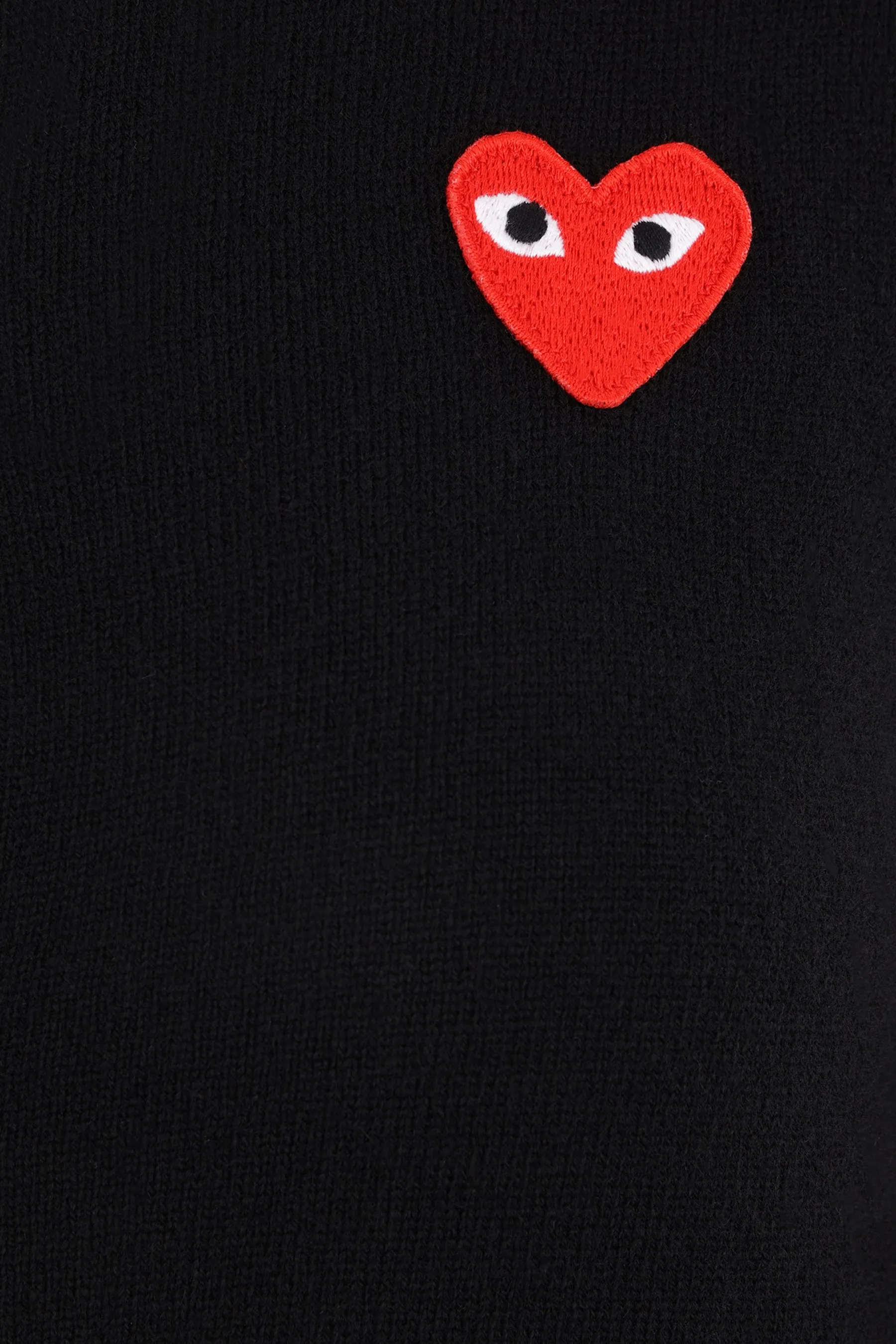 Heart logo patch wool cardigan