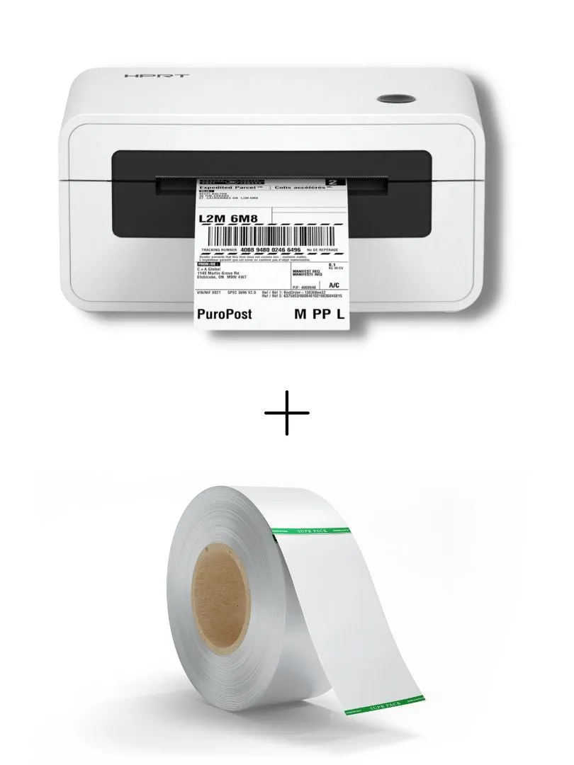 HPRT Thermal Shipping Label Printer With Complementary Dispenser