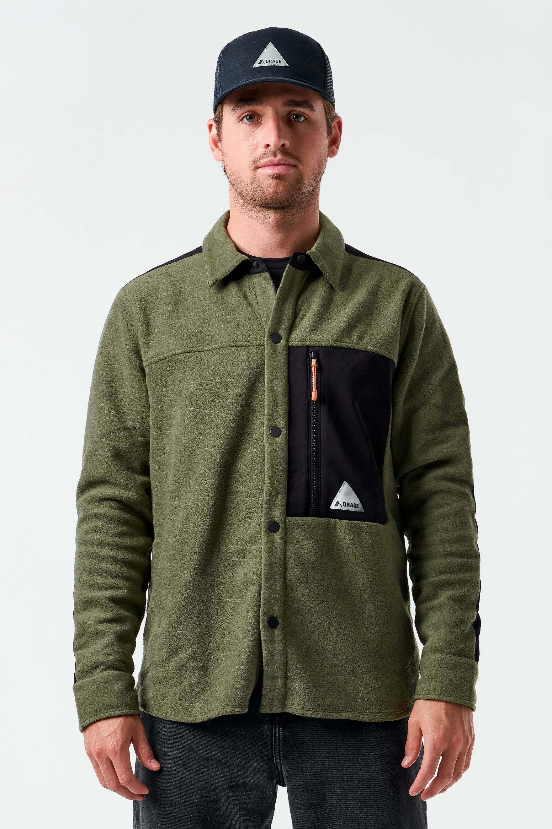 Hunter Unisex Fleece Shirt-Dark leaf