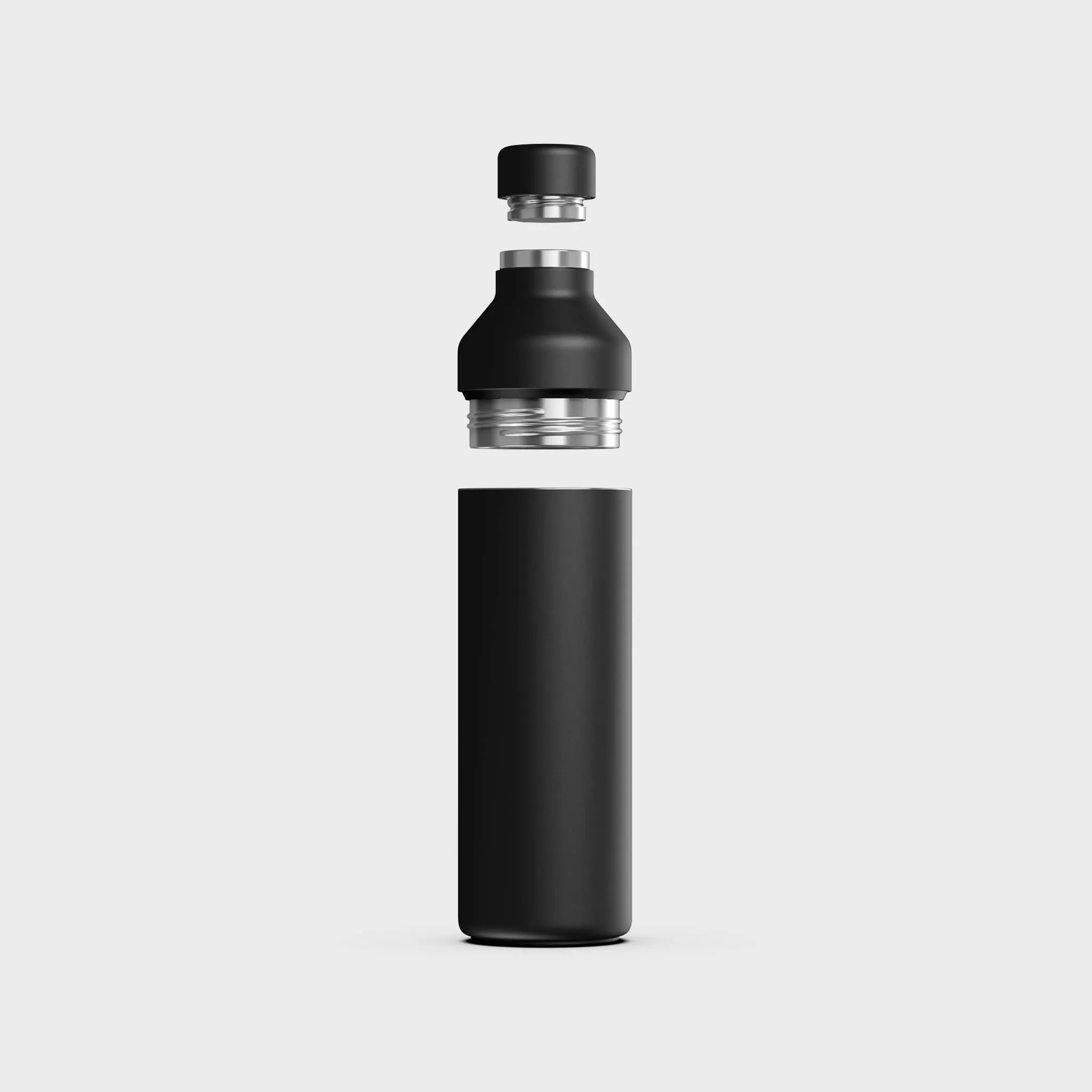 Hybrid Thermal Bottle Lid - Recycled Stainless Steel, Black