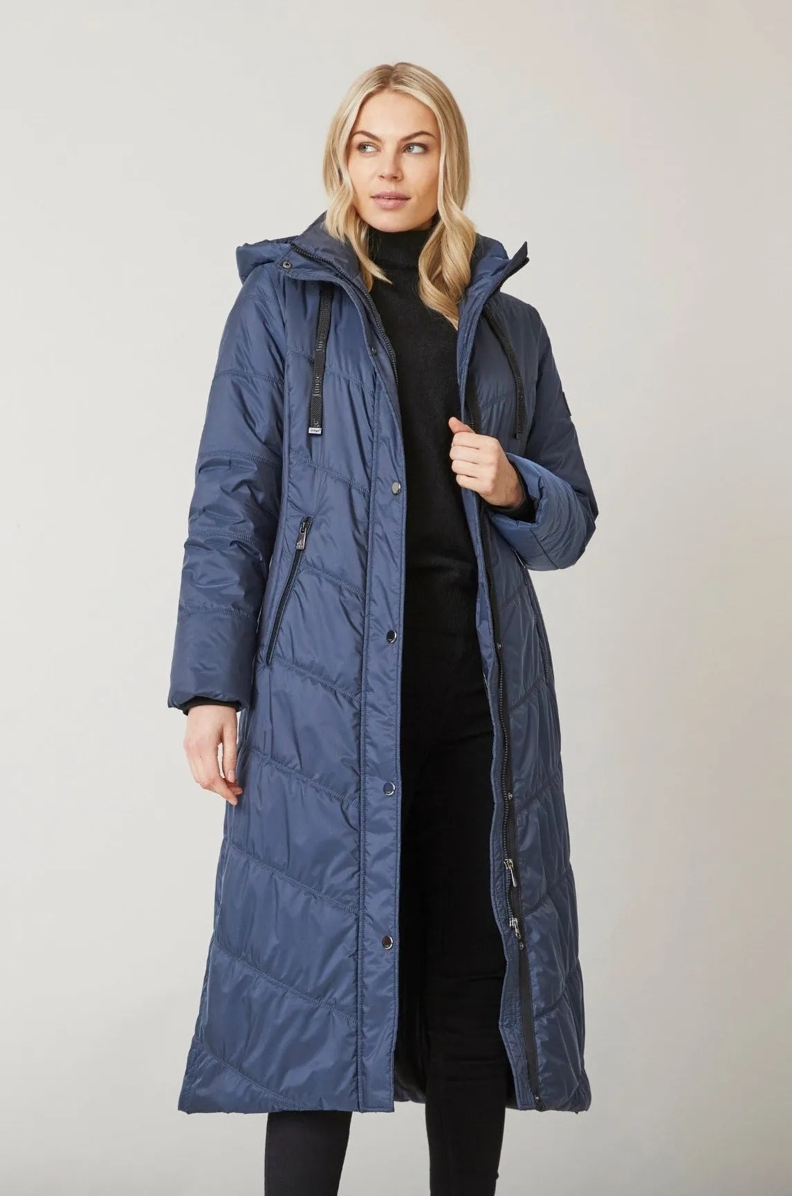 INNA Long Polyfill Coat with Detachable Hood 1271