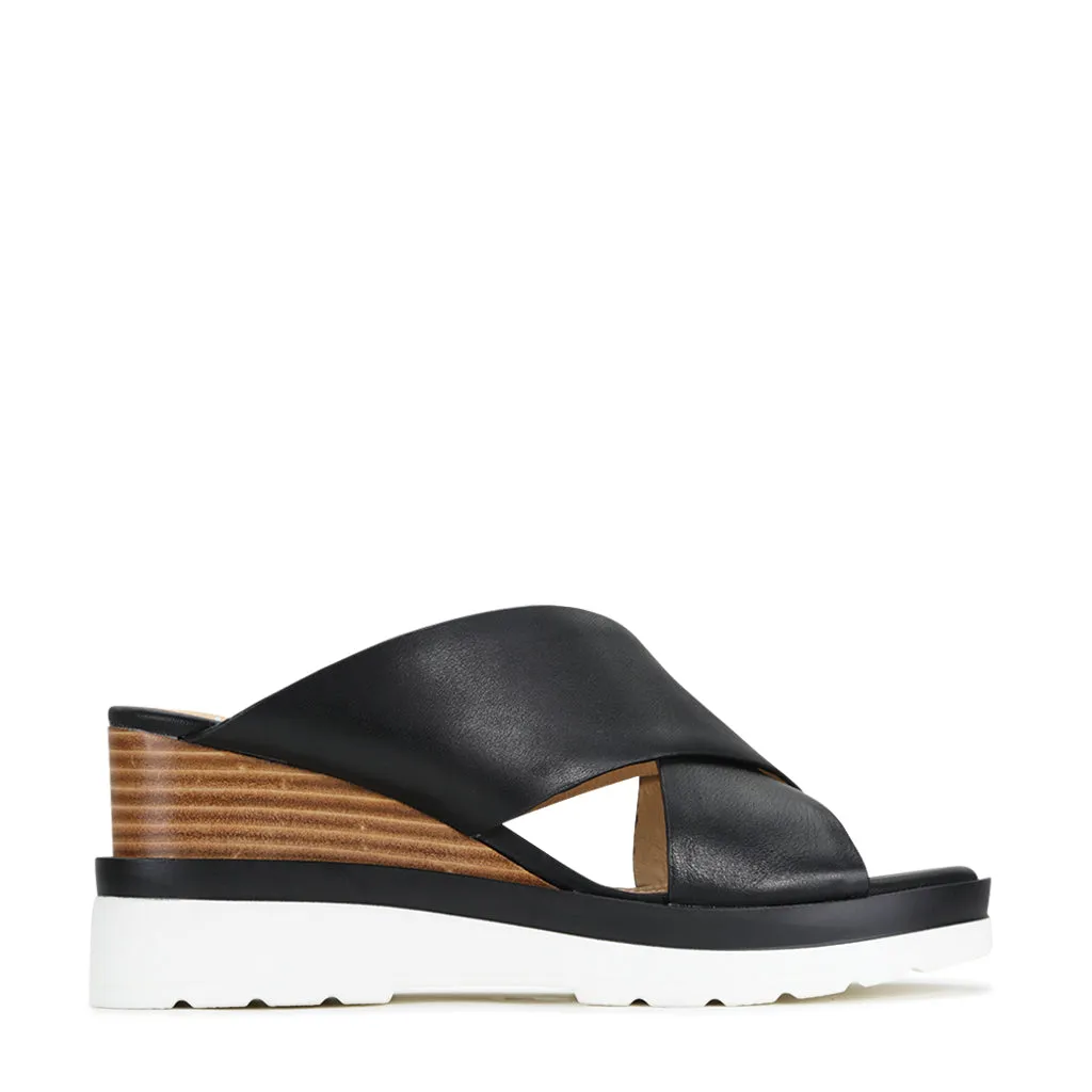 Jady Leather Crossover Slides